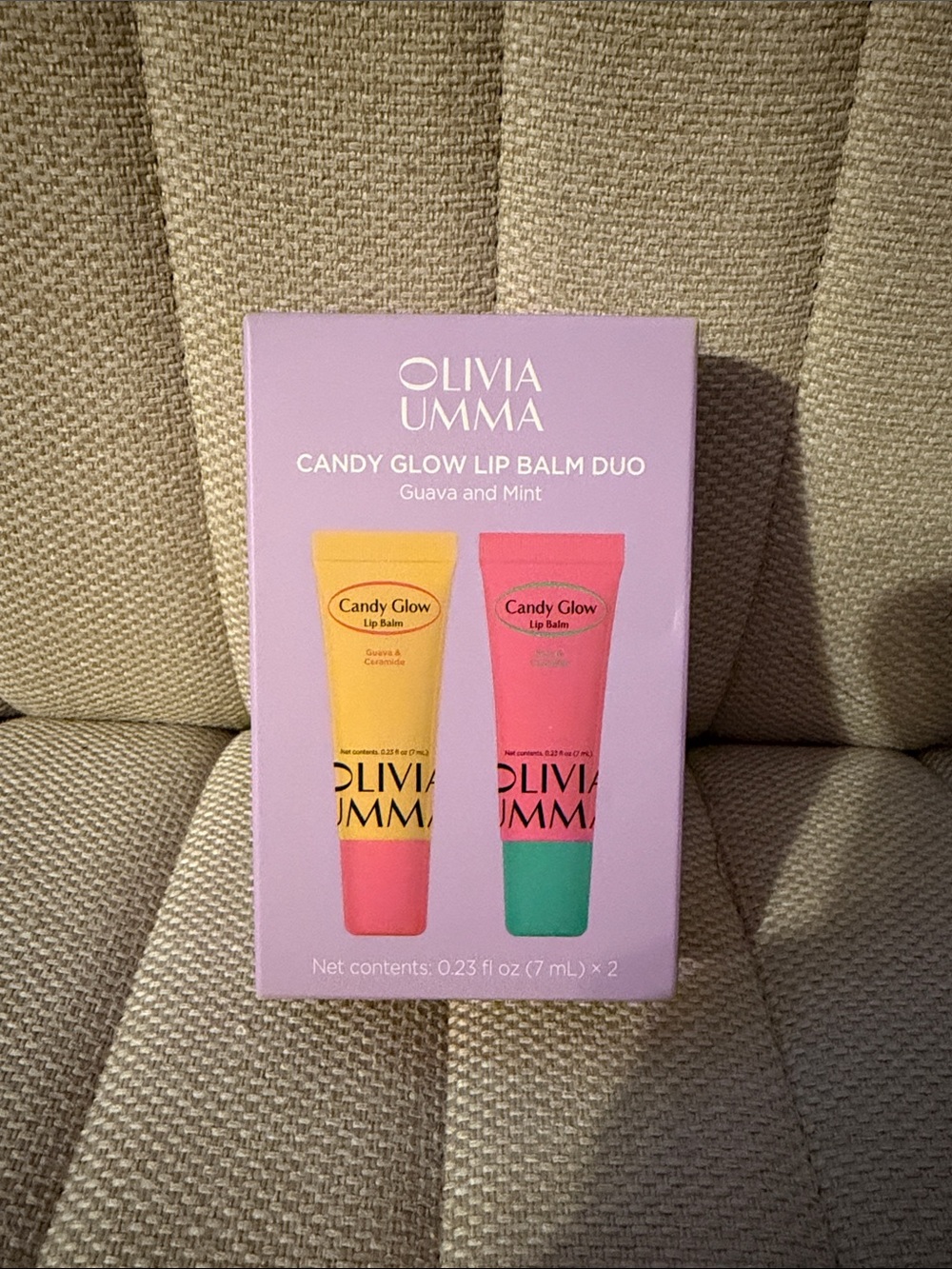 Olivia Umma Candy Glow Lip Balm Duo - Guava & Mint (Pink, Yellow)